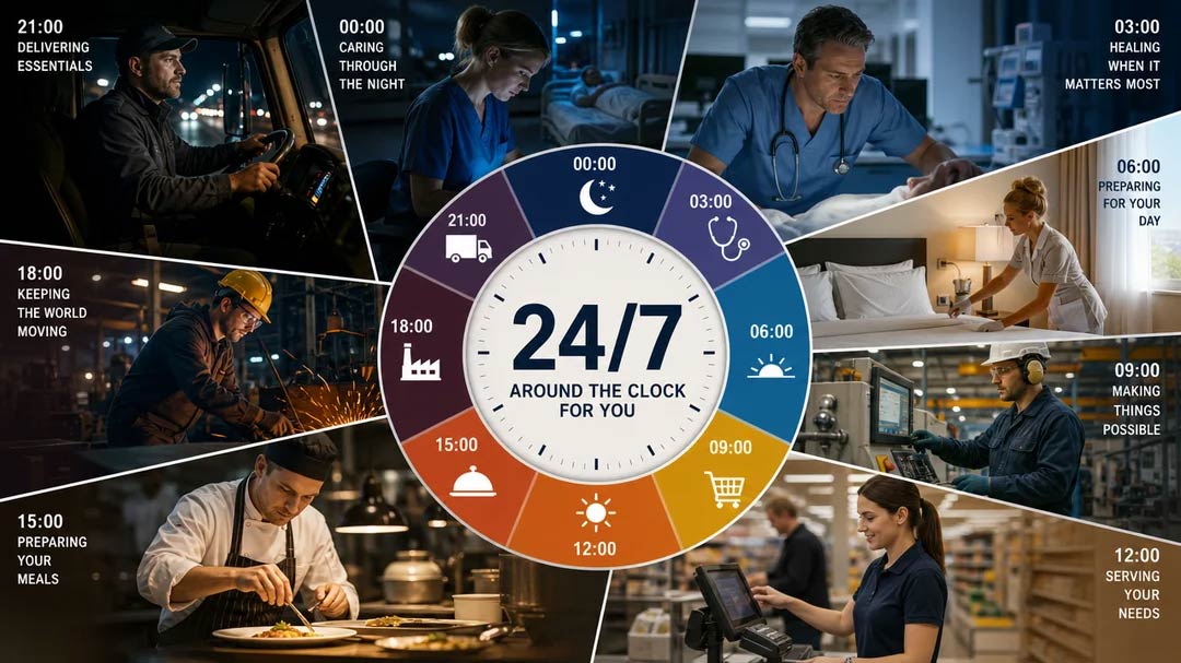 shift-workers-around-the-clock-protection image WEU Sector Shift Workers, Manufacturing, Healthcare and Warehouse Staff